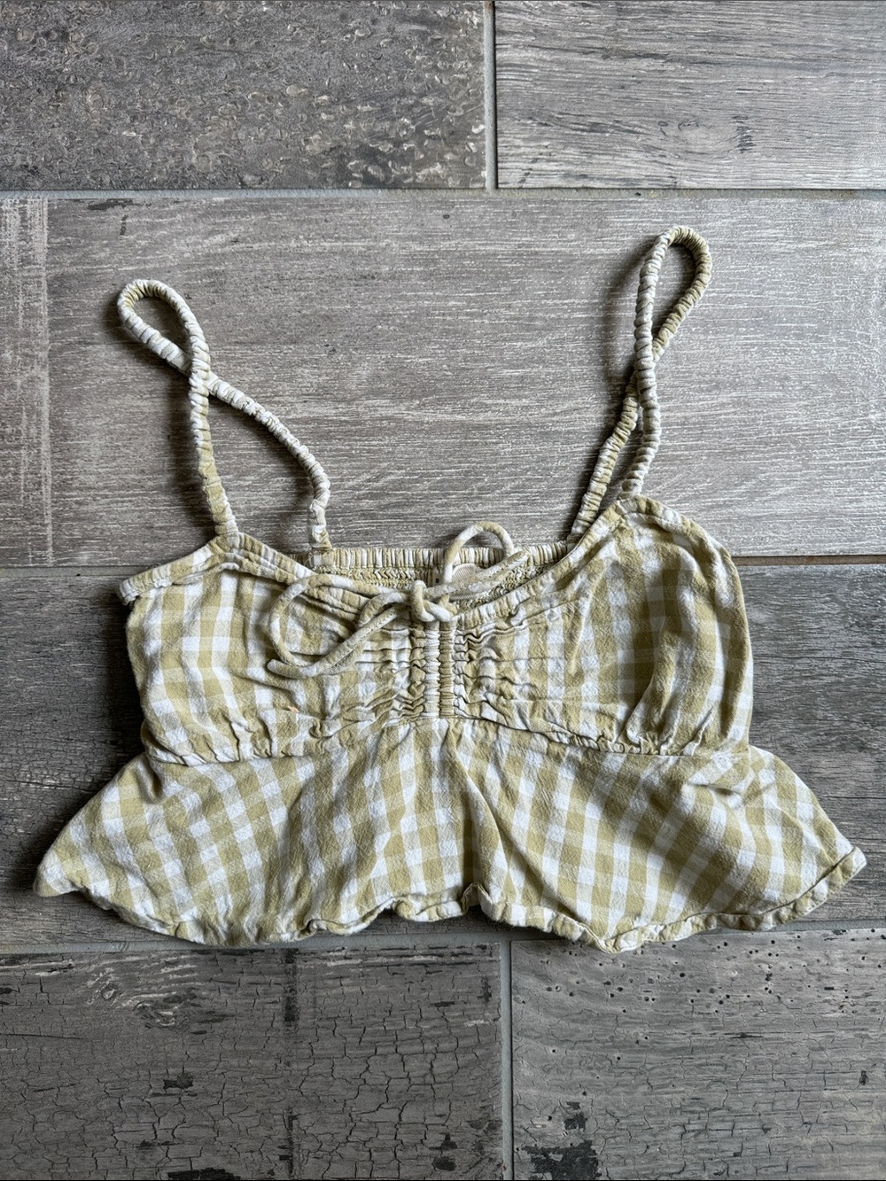 Billabong Gingham Peplum Crop Top